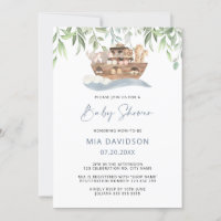 Noah's Ark Greenery Baby Shower Einladung
