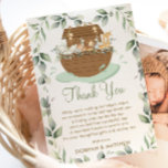 Noah's Ark Greenery Baby Shower Gender Neutral Dankeskarte<br><div class="desc">Personalisieren Sie diese schicke Noah's Ark Baby Dusche danke Ihnen Karte mit Ihrer eigenen Formulierung einfach und schnell,  einfach drücken Sie die Taste anpassen,  um den Stil und die Platzierung des Textes weiter zu ordnen und formatieren. Passende Artikel im Shop erhältlich! c) das Happy Cat Studio.</div>