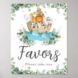 Noah's Ark Greenery Geburtstag Baby Duwer Favors Poster