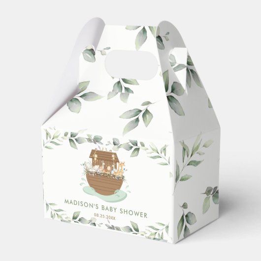 Noah's Ark Greenery Gender Neutral Baby Dusche Geschenkschachtel (Vorderseite)