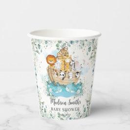 Noah's Ark Greenery Gender Neutral Baby Dusche Pappbecher
