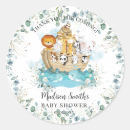Noah's Ark Greenery Gender Neutral Baby Dusche Runder Aufkleber