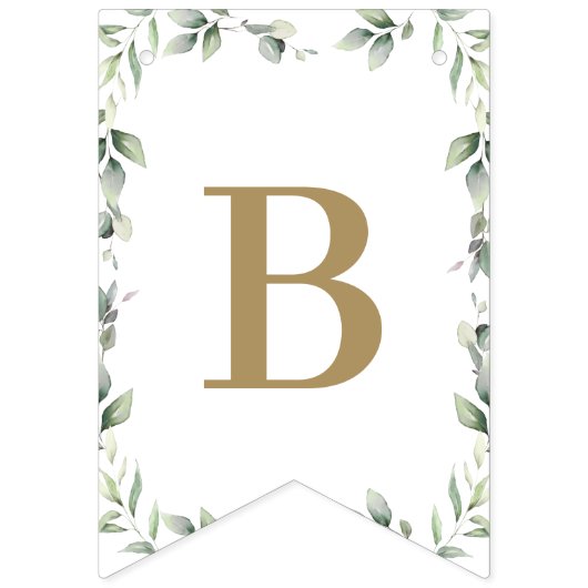 Noah's Ark Greenery Gender Neutral Baby Dusche Wimpelkette (Zweite Fahne)