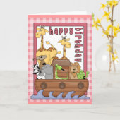 Noah's Ark Happy Birthday Karte (Gelbe Blume)