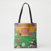 Noah's Ark Illustration Rainbow Funny Elephant Tasche (Vorderseite)