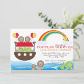 Noah's Ark Invitation - Paare Babydusche Einladung (Stehend Vorderseite)