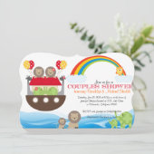 Noah's Ark Invitation - Paare Babydusche Einladung (Stehend Vorderseite)
