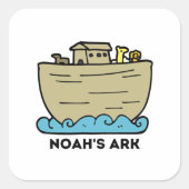 Noah's Ark Kid Quadratischer Aufkleber (Vorderseite)