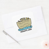 Noah's Ark Kid Quadratischer Aufkleber (Umschlag)