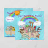 NOAHS ARK Kinderdusche Einladung (Vorne/Hinten)