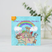 NOAHS ARK Kinderdusche Einladung (Stehend Vorderseite)