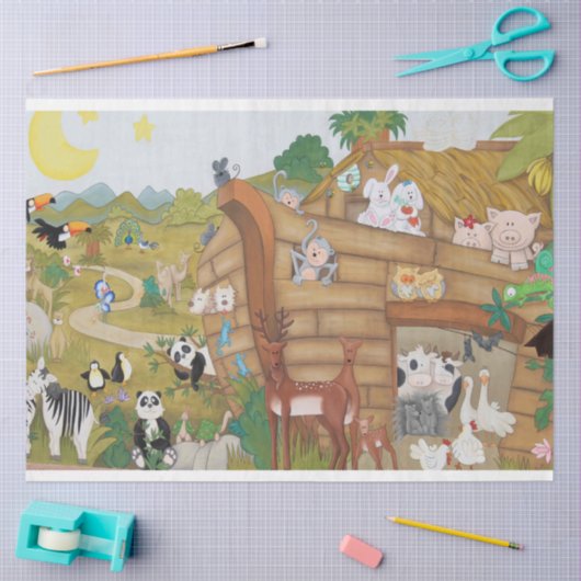 Noah's Ark Kinderzimmer Decoupage Seidenpapier (Basteln)