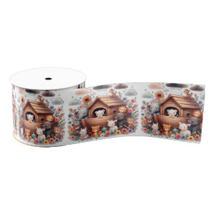 Noah's Ark mit Baby-Tieren Ripsband