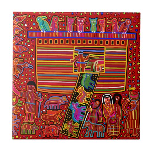 Noah's Ark Mola Keramik Tile Fliese (Vorderseite)