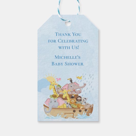 Noahs ark niedlich danke Ihnen dafür Geschenkanhänger (Rückseite)