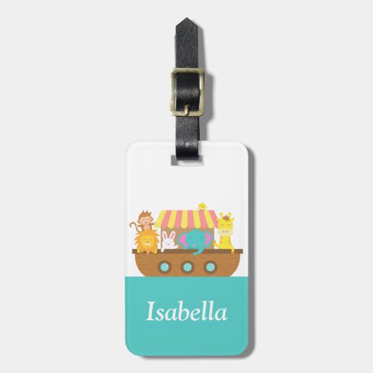 Noah's Ark, Niedliche Tiere, für Kinder Gepäckanhänger (Vorderseite vertikal)