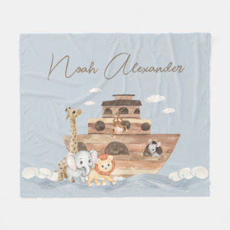 Noah's Ark Niedlicher Tiere Blanket Boy Kinderzimm Fleecedecke