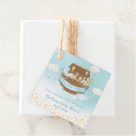 Noah's Ark Niedlicher Tiere Blue Birthday Baby Sho Geschenkanhänger