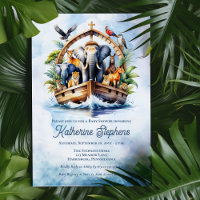 Noah's Ark Niedlicher Tiere Blue Boy Baby Shower