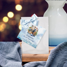 Noah's Ark Niedlicher Tiere Blue Boy Baby Shower Geschenkanhänger