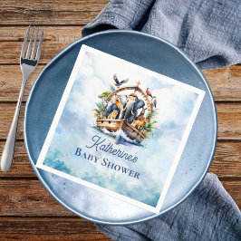 Noah's Ark Niedlicher Tiere Blue Boy Baby Shower Serviette