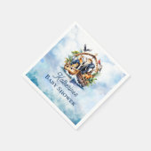 Noah's Ark Niedlicher Tiere Blue Boy Baby Shower Serviette (Ecke)