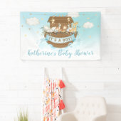 Noah's Ark Niedlicher Tiere Boy Baby Shower Hinter Banner (Insitu)
