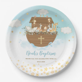 Noah's Ark Niedlicher Tiere Boy Baptism Christenin Pappteller