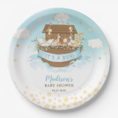 Noah's Ark Niedlicher Tiere Boy Birthday Baby Show Pappteller (Vorderseite)