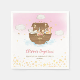 Noah's Ark Niedlicher Tiere Girl Baptism Christeni Serviette