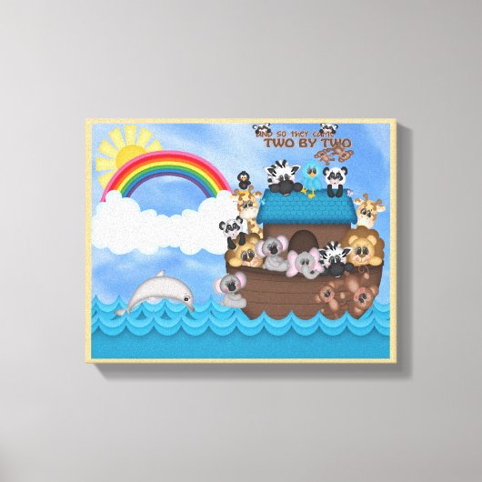 Noahs Ark of Animals Two by Two Bible Große Flut Leinwanddruck (Vorderseite)