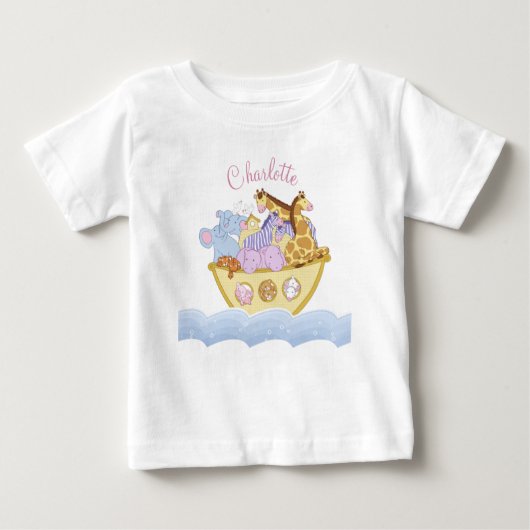 Noah's Ark personalisiert Name Baby Bodysuit Baby T-shirt (Vorderseite)
