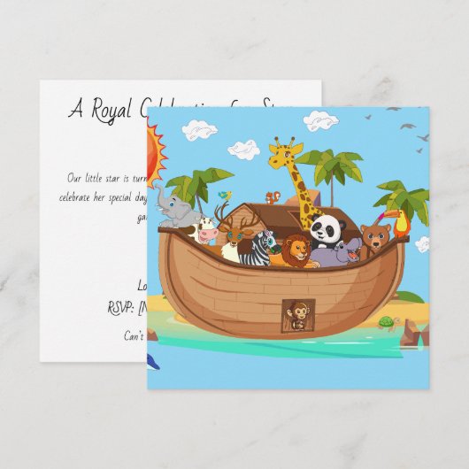 Noah's Ark Personalize Custom Einladung (Vorne/Hinten)