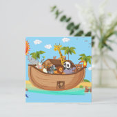 Noah's Ark Personalize Custom Einladung (Stehend Vorderseite)