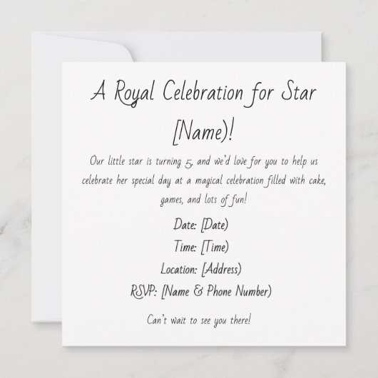 Noah's Ark Personalize Custom Einladung (Rückseite)