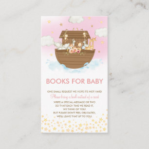 Noah's Ark Pink Baby Shower Books for Baby Begleitkarte