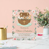 Noah's Ark Pink Floral Dedications Christening Acrylschild (Hochzeit)