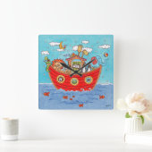 Noah's Ark Quadratische Wanduhr (Zuhause)