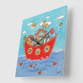 Noah's Ark Quadratische Wanduhr (Winkel)