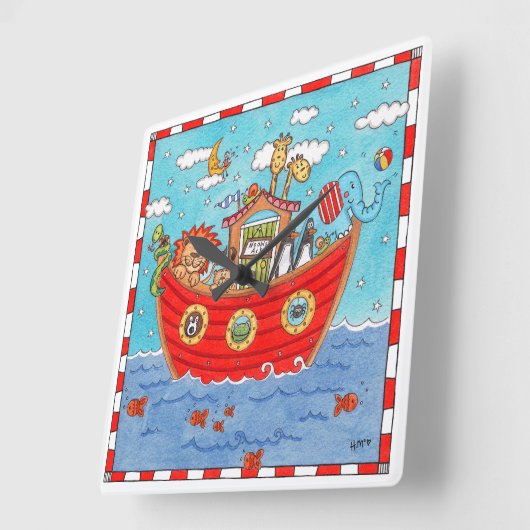 Noah's Ark Quadratische Wanduhr (Winkel)