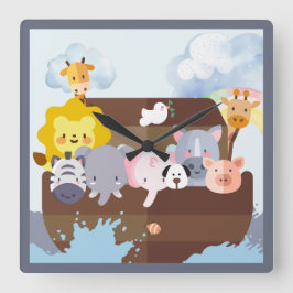 Noah's Ark Quadratische Wanduhr