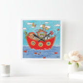 Noah's Ark Quadratische Wanduhr (Zuhause)