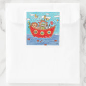 Noah's Ark Quadratischer Aufkleber (Tasche)
