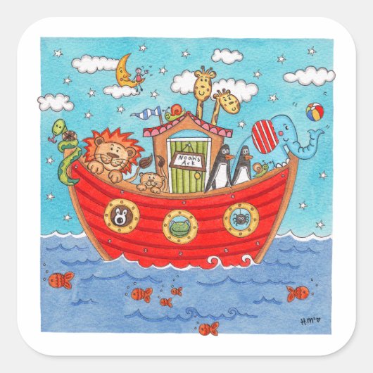 Noah's Ark Quadratischer Aufkleber (Vorderseite)