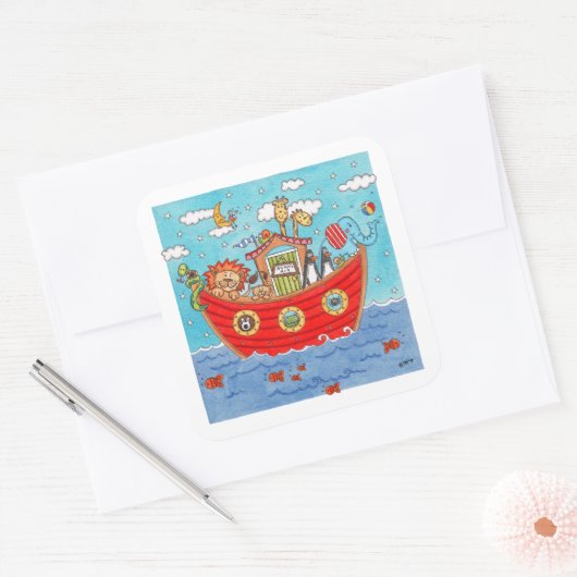 Noah's Ark Quadratischer Aufkleber (Umschlag)
