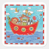 Noah's Ark Quadratischer Aufkleber (Vorderseite)