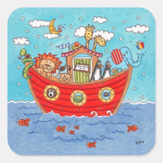 Noah's Ark Quadratischer Aufkleber (Vorderseite)