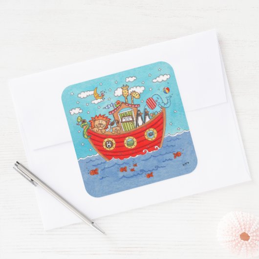Noah's Ark Quadratischer Aufkleber (Umschlag)