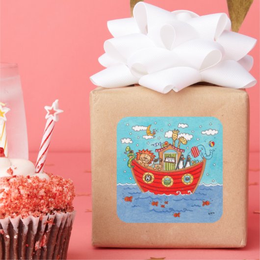 Noah's Ark Quadratischer Aufkleber (Party)