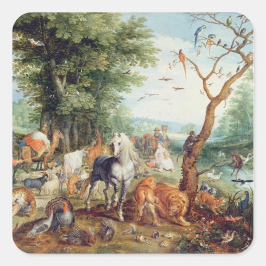 Noah's Ark Quadratischer Aufkleber (Vorderseite)